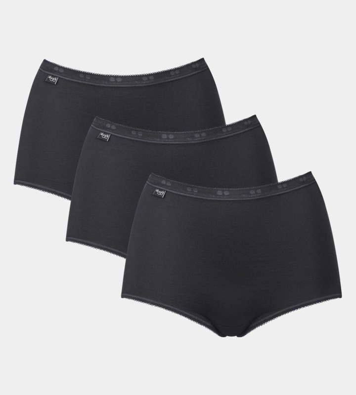 Dámské kalhotky Basic+ Maxi 3P černé - Sloggi - Dámské spodní prádlo kalhotky