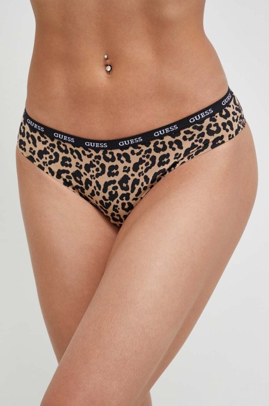 Dámské kalhotky brazilky O3YE00KBUT0 - P1CA vzor leopard - Guess - Dámské spodní prádlo kalhotky