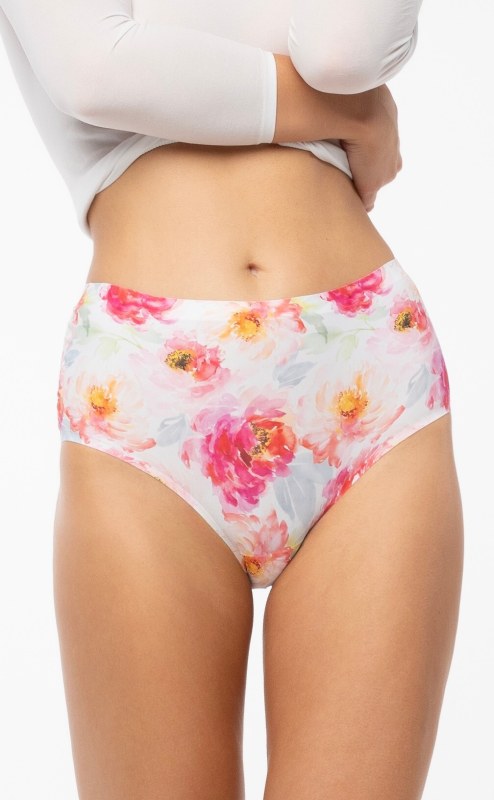 Kalhotky Peony Simple Maxi bílo-čersvené - Julimex Kalhotky Peony Simple Maxi bílo-čersvené - Julimex - Dámské spodní prádlo kalhotky