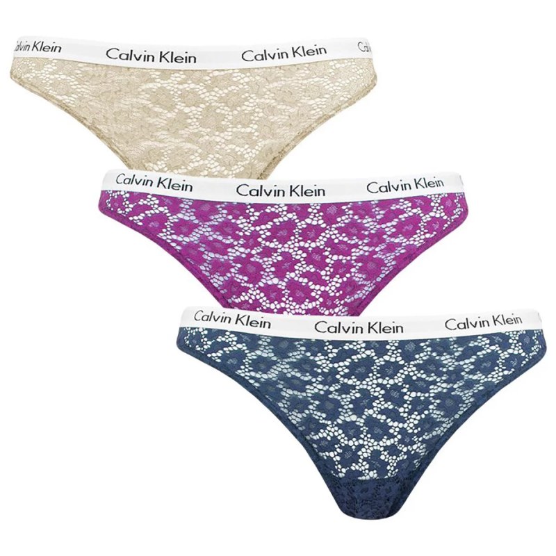 Dámské brazilky Carousel Lace 3Pack QD3925E-6Q2 - Calvin Klein Dámské brazilky Carousel Lace 3Pack QD3925E-6Q2 - Calvin Klein - Dámské spodní prádlo kalhotky
