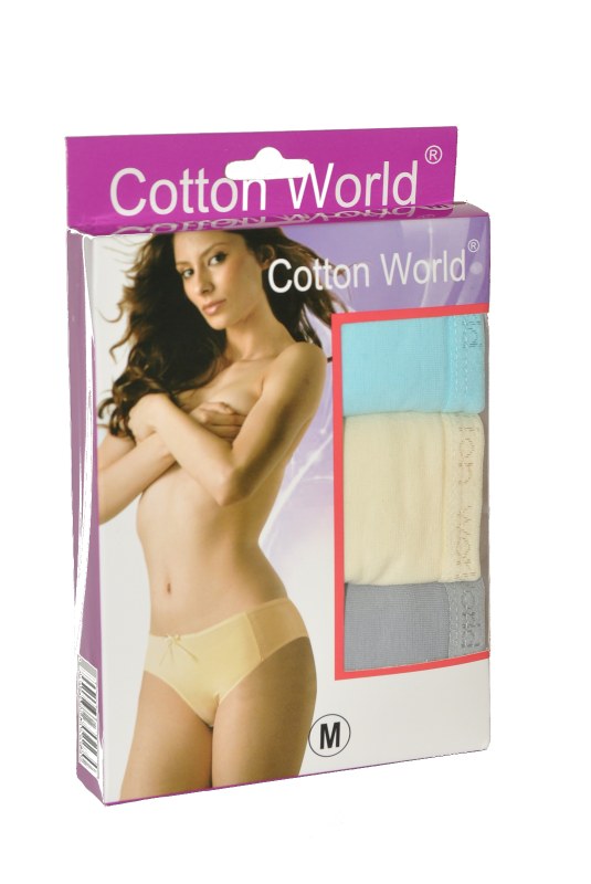 Dámské kalhotky Cotton World lycra A´3 - Dámské spodní prádlo kalhotky