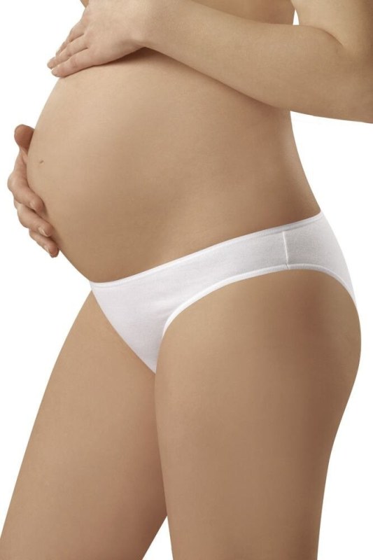 Těhotenské bavlněné kalhotky Mama mini bílé - Dámské spodní prádlo kalhotky