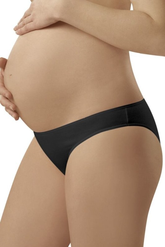 Těhotenské bavlněné kalhotky Mama mini černé - Dámské spodní prádlo kalhotky