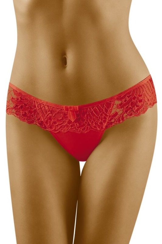 Dámské krajkové brazilky Karioka červené - Dámské spodní prádlo kalhotky