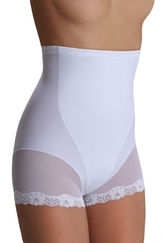 Stahovací kalhotky s krajkou Violetta bílé - Dámské spodní prádlo kalhotky