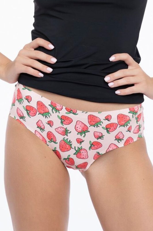 Kalhotky Strawberry růžové s jahodami - Dámské spodní prádlo kalhotky