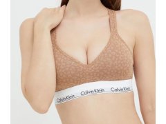 Dámská sportovní podprsenka QF1654E 796 hnědá/vzor - Calvin Klein