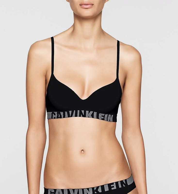 Podprsenka bez kostice QF1631E-001 černá - Calvin Klein