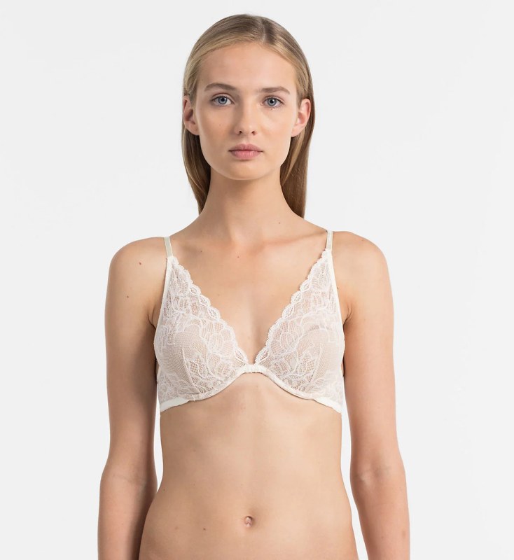 Podprsenka s kosticí QF1436E slonovinová - Calvin Klein