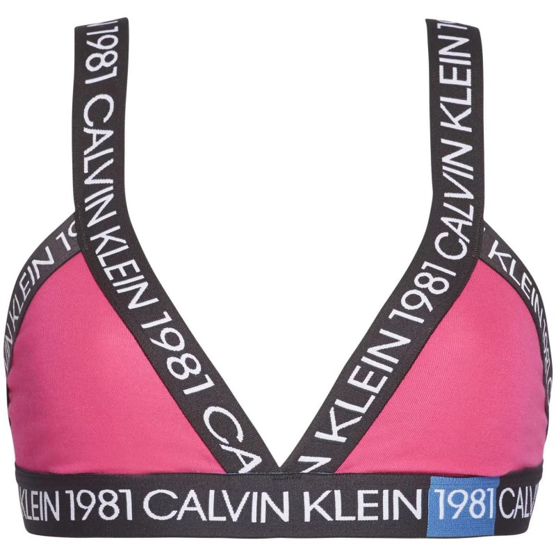 Podprsenka bez kostice QF5447E-8ZK růžovočerná Calvin Klein - Dámské spodní prádlo podprsenky
