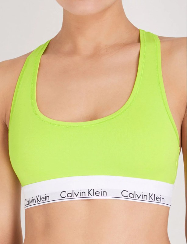 Sportovní podprsenka F3785E - ZIR - Neon žlutá - Calvin Klein - Dámské spodní prádlo podprsenky