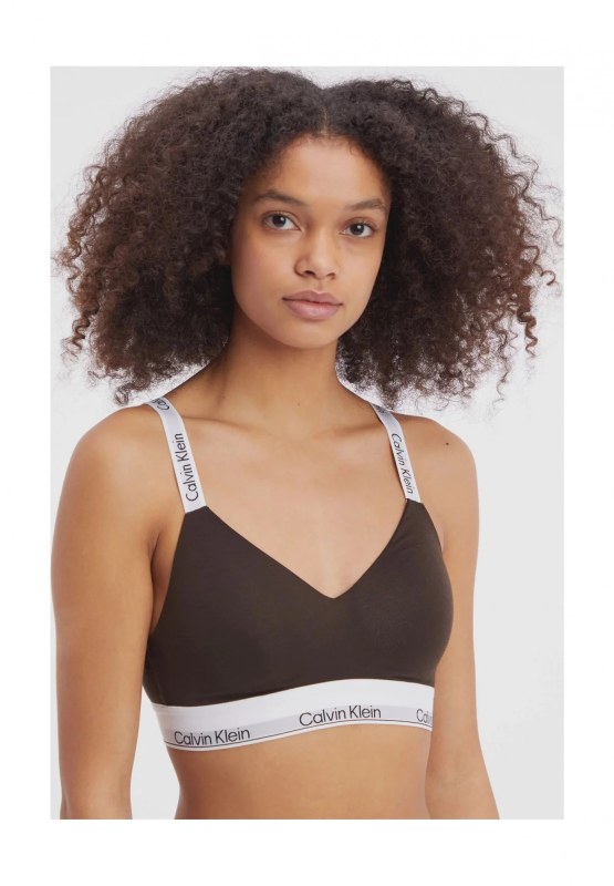 Dámská podprsenka QF7030E BKC tm.hnědá Calvin Klein