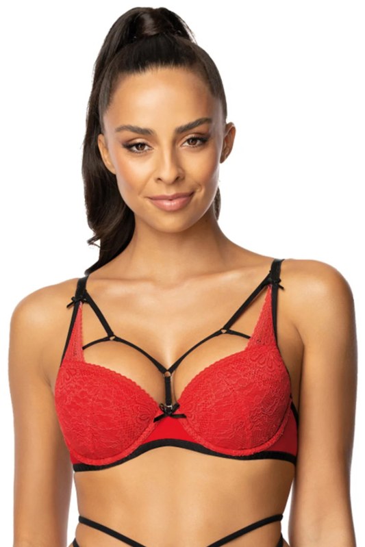 Dámská Push-up podprsenka 3636/11 Loren červeno-černá - MAT