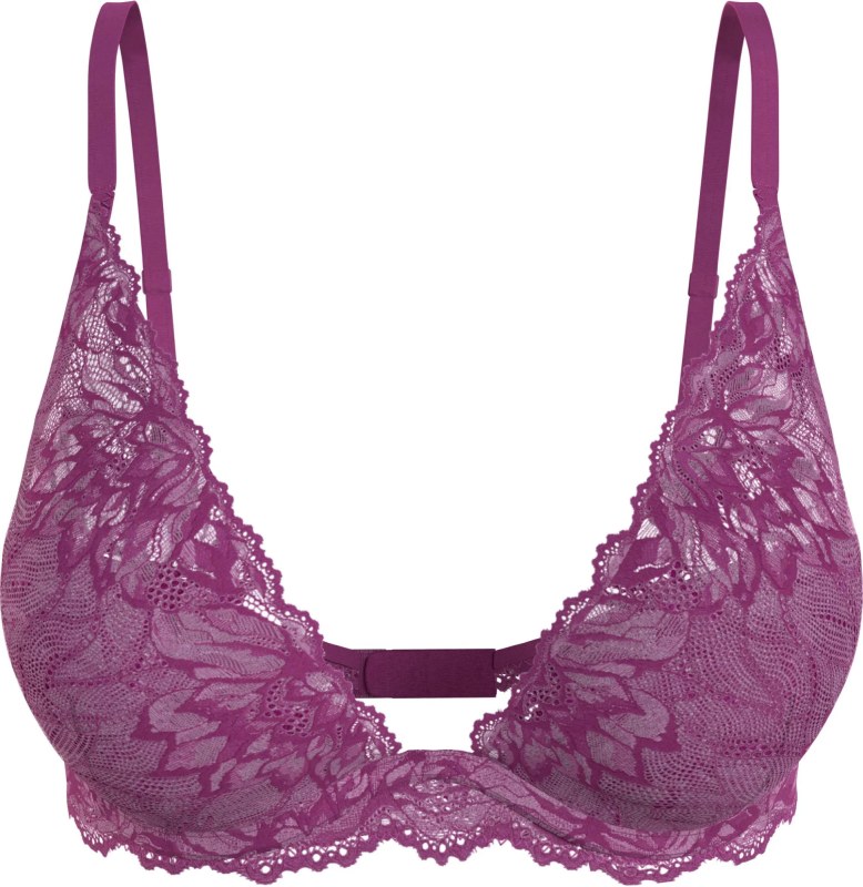 Dámské podprsenka LIGHTLY LINED PLUNGE 000QF6396EVID fialová - Calvin Klein - Dámské spodní prádlo podprsenky