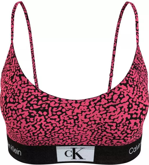 Dámská podprsenka 000QF7216E GNI tm. růžová se vzorem - Calvin Klein