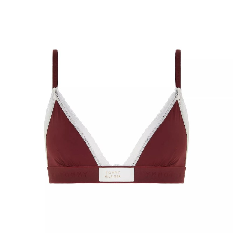 Dámská podprsenka UW0UW04750 VLP vínová - Tommy Hilfiger