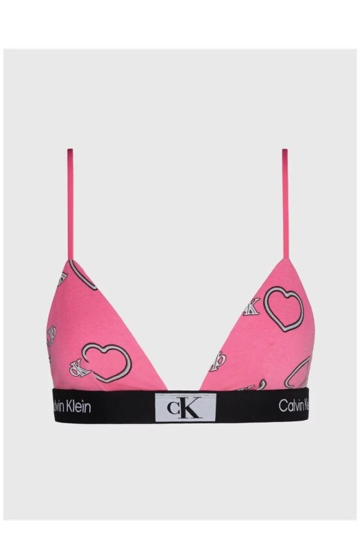 Dámské podprsenka 000QF7478E KCC růžová se srdíčky - Calvin Klein - Dámské spodní prádlo podprsenky