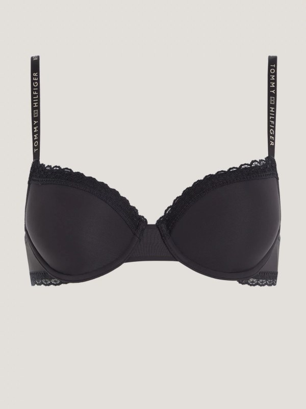 Dámská podprsenka TONAL LACE DEMI-CUP BRA UW0UW04546 BDS černá - Tommy Hilfiger