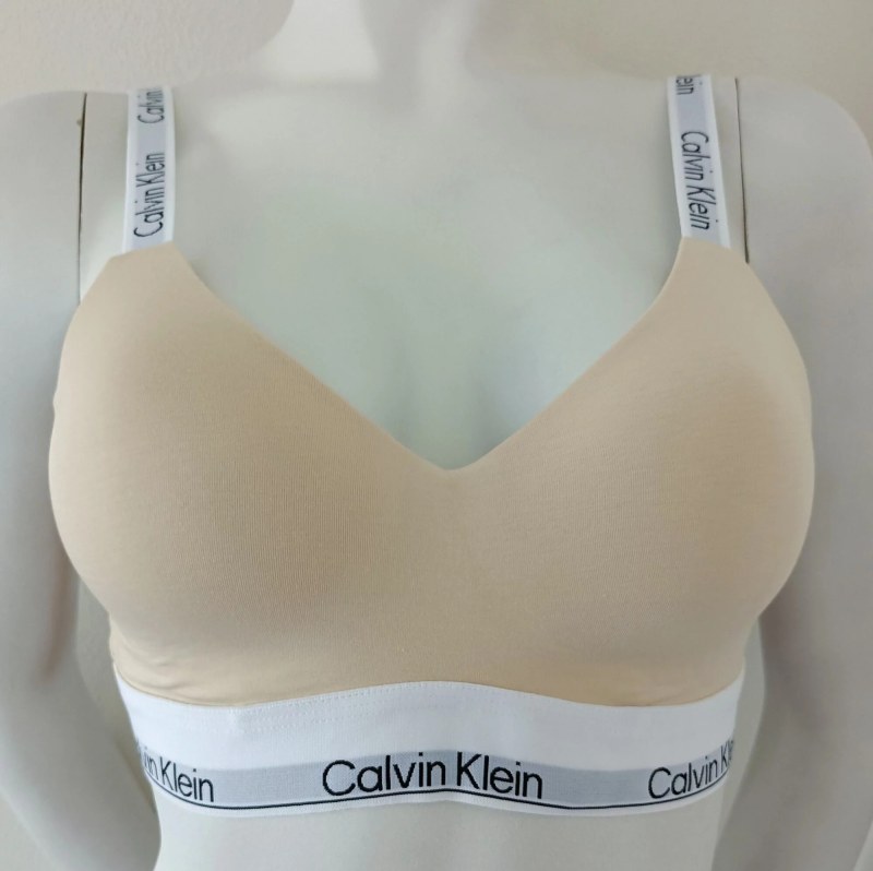 Dámská podprsenka QF7030E ACK světle béžová - Calvin Klein