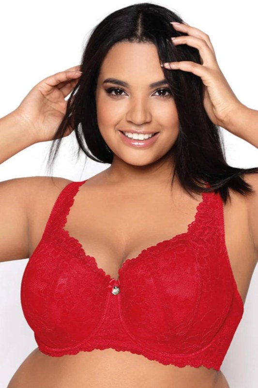 CARMELA BIG BRA M-053/22 RED - Dámské spodní prádlo podprsenky velkých velikostí