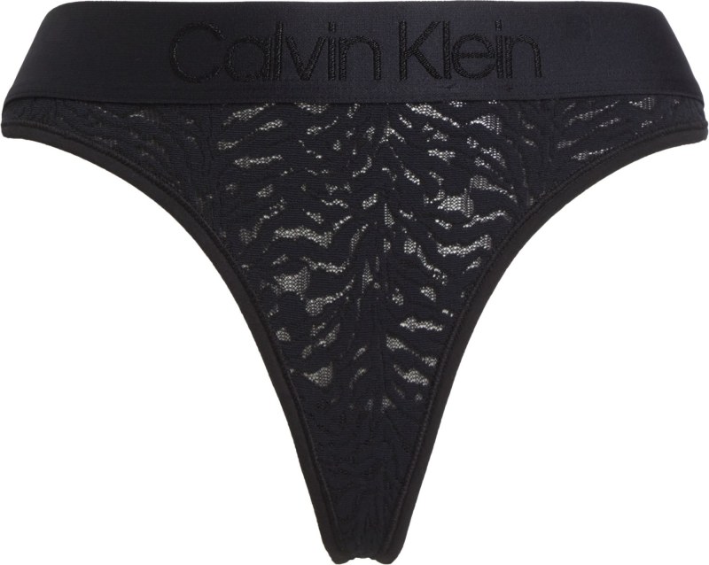 Dámská tanga Lace Thong Intrinsic 000QF7287EUB1 černá - Calvin Klein - Dámské spodní prádlo tanga