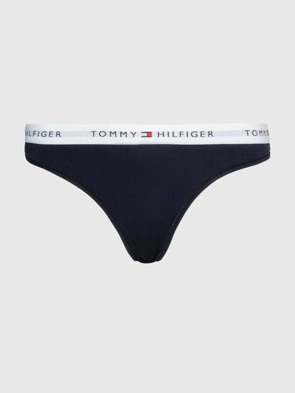 Dámská tanga THONG UW0UW03835 DW5 tm. modré - Tommy Hilfiger - Dámské spodní prádlo tanga