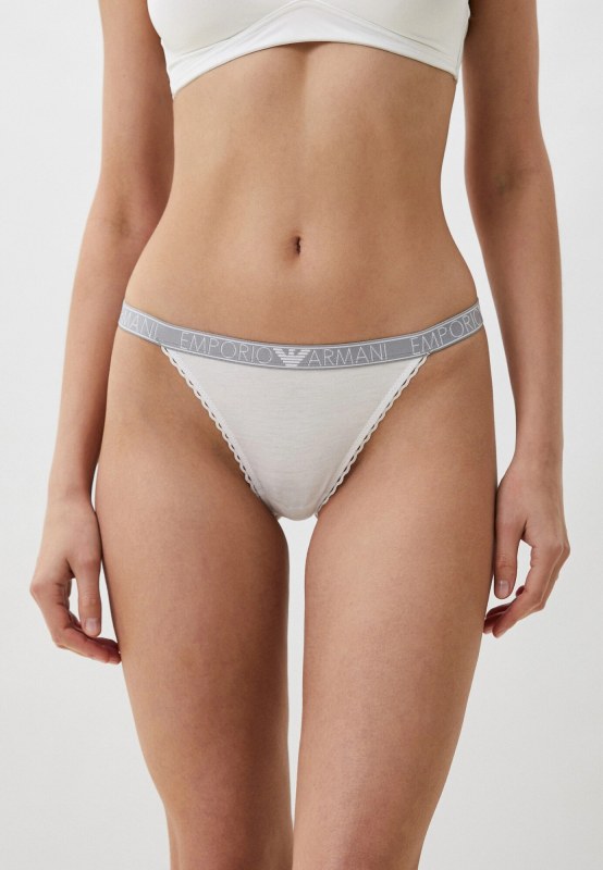 Dámské tanga 164282 4R221 00010 bílé - Emporio Armani - Dámské spodní prádlo tanga