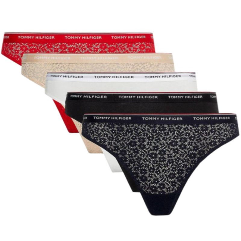 Tommy Hilfiger Underwear 5-Pack Thong W UW0UW04995 Dámské spodní prádlo - Dámské spodní prádlo tanga