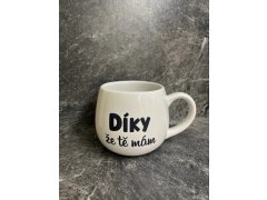 HRNEK DÍKY, ŽE TĚ MÁM - bílý keramický hrníček 300 ml