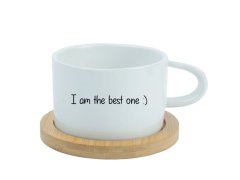 I am the best one :) - bílý hrníček makronka 200 ml