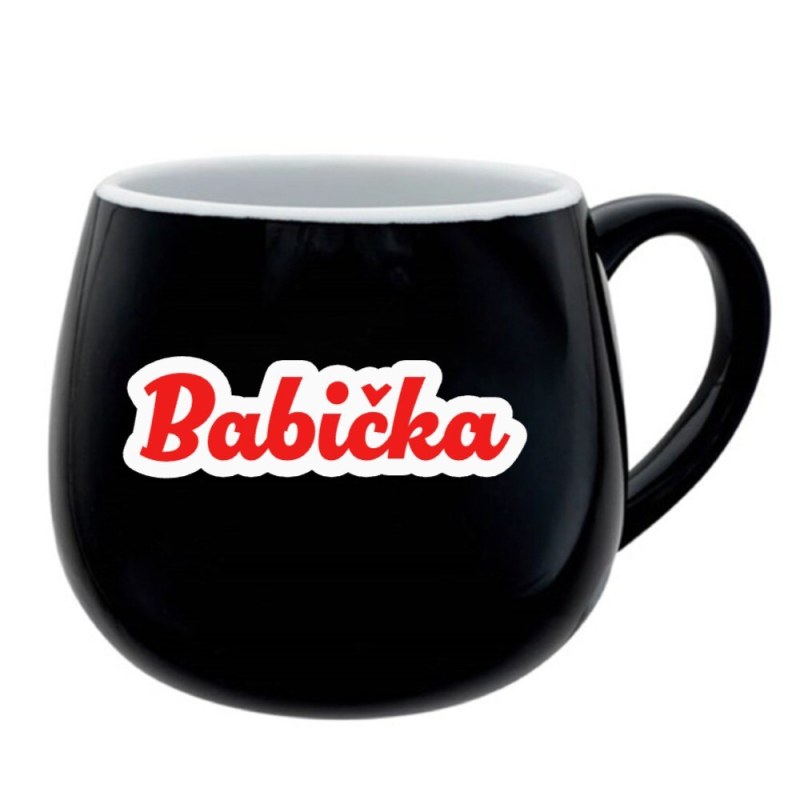 Keramický hrníček Babička (obrys) 300 ml černý - Giftela - Dárkové produkty keramické hrnky