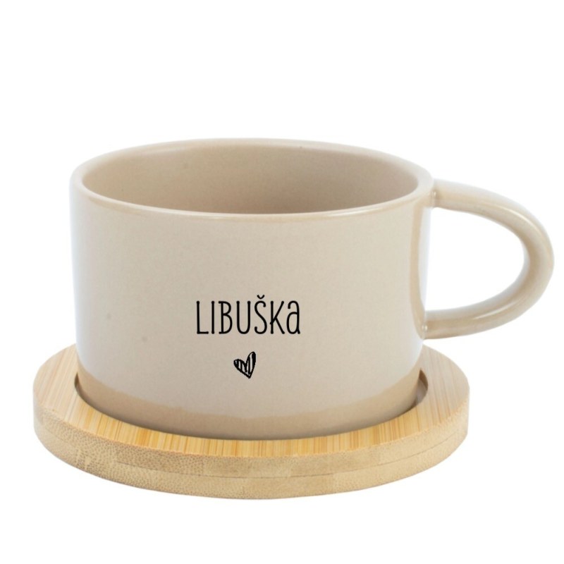 Libuška - krémový hrníček makronka 200 ml - Dárkové produkty keramické hrnky