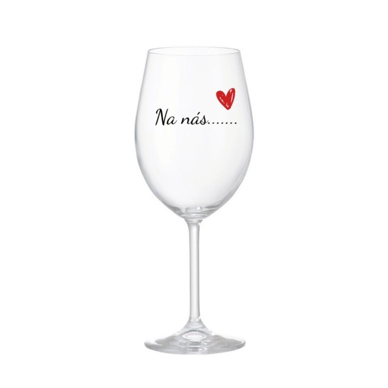 Na nás. - čirá sklenice na víno 350 ml