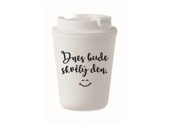 HRNEK DNES BUDE SKVĚLÝ DEN. - bílý termohrnek 300 ml