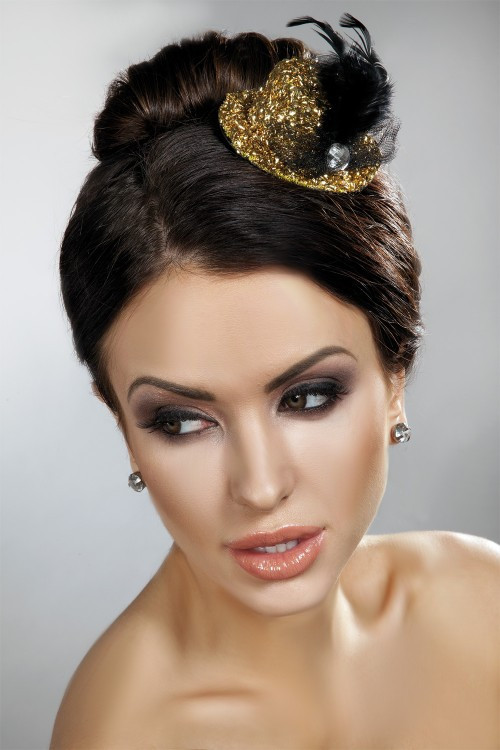 LivCo Corsetti Fashion Mini Top Hat Model 12 Gold - Erotické prádlo doplňky