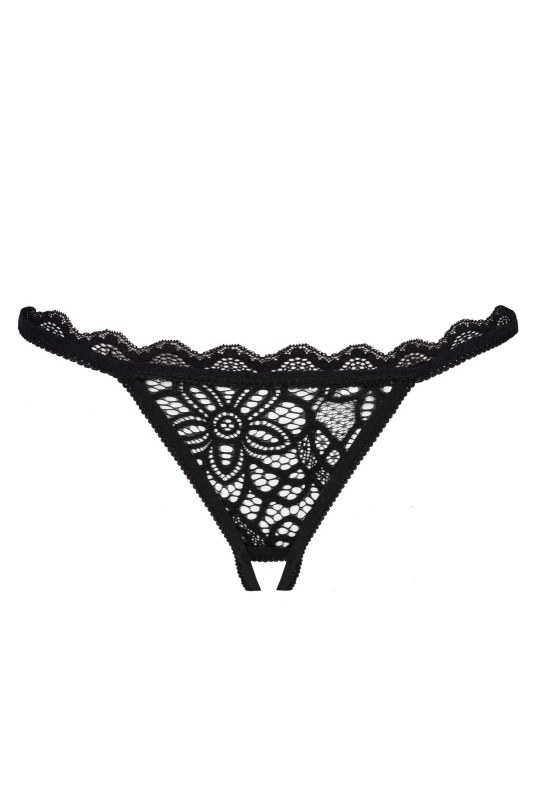 LivCo Corsetti Módní kalhotky Muled Black - Erotické prádlo kalhotky