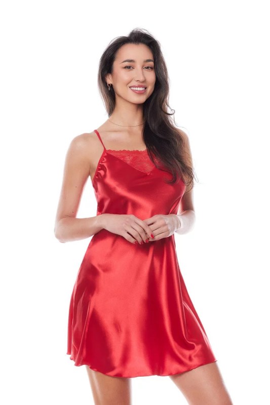 Saténová košilka Edith chemise red 3 - Anais - Erotické prádlo košilky a&nbsp;korzety