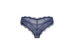 Dámská tanga Nightly Blue Crotchless Thong tm. modré - Obsessive
