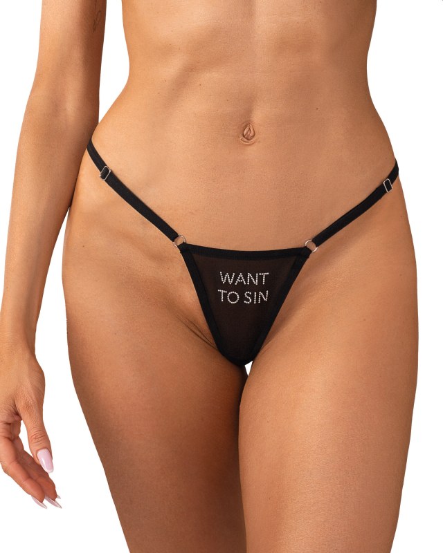 Dámská sexy tanga Violami Sin černé - Obsessive