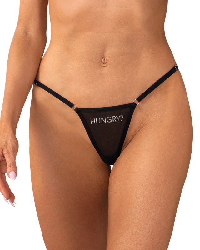 Dámská sexy tanga Violami Hungry černé - Obsessive