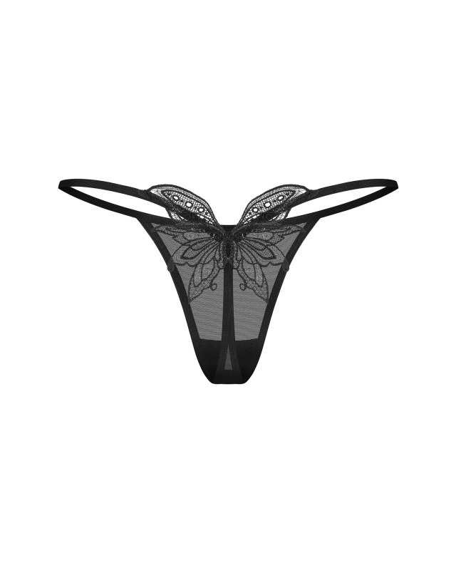 Dámská tanga Veyane Thong černé - Obsessive