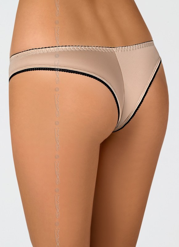 String V-6278 Calisson béžovo-černý – Axami - Erotické prádlo tanga