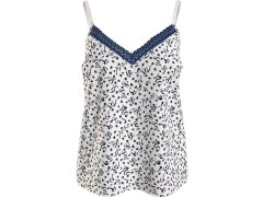 Dámský pyžamový top WOVEN CAMI PRINT UW0UW05006 02X bílý s&nbsp;potiskem - Tommy Hilfiger 6162103