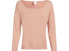 Dámský pyžamový top L/S CURVE NECK 000QS7006E FSR make-up - Calvin Klein