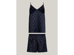 Dámský pyžamový set dárkové balení GIFT PYJ CAMI SET & SLIPPERS UW0UW04855 DW5 tm. modré - Tommy Hilfiger