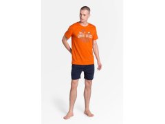 Led pyžamo 38867-22X Oranžová a&nbsp;tmavě modrá - Henderson