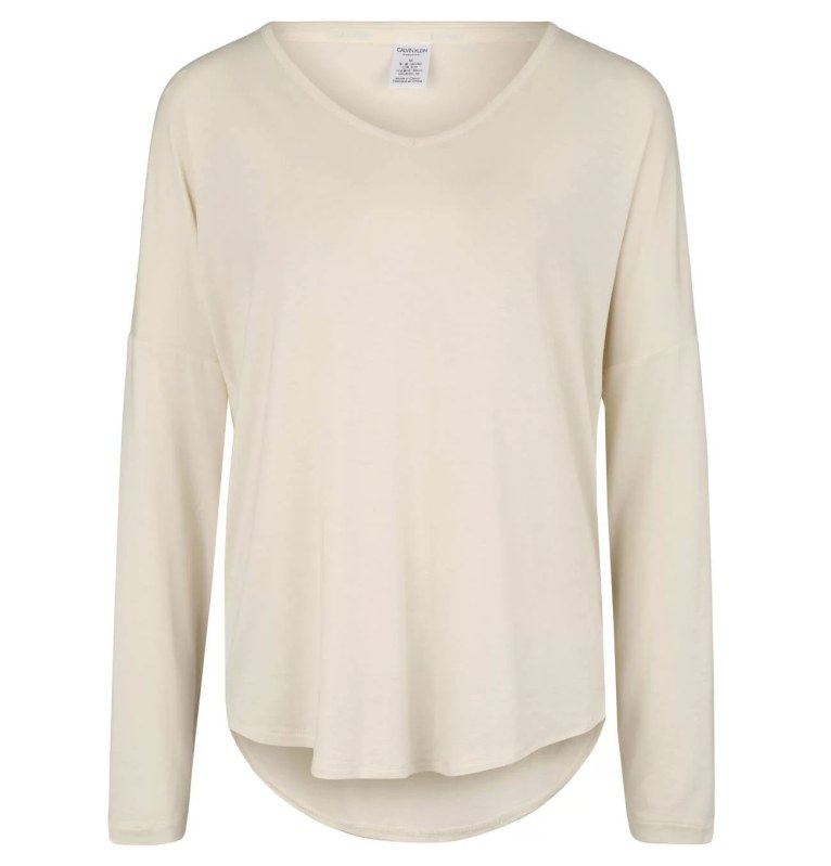 Dámské pyžamové tričko QS6143E-101 slonovinová - Calvin Klein