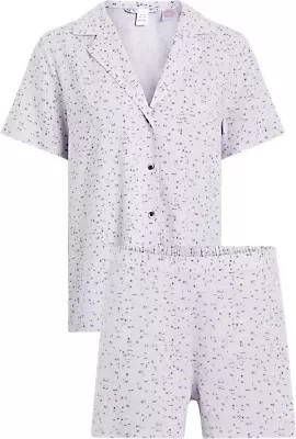 Dámské pyžamo WOVEN SHORT SET 000QS6967E LNU sv. fialové - Calvin Klein - Noční prádlo Dámská pyžama
