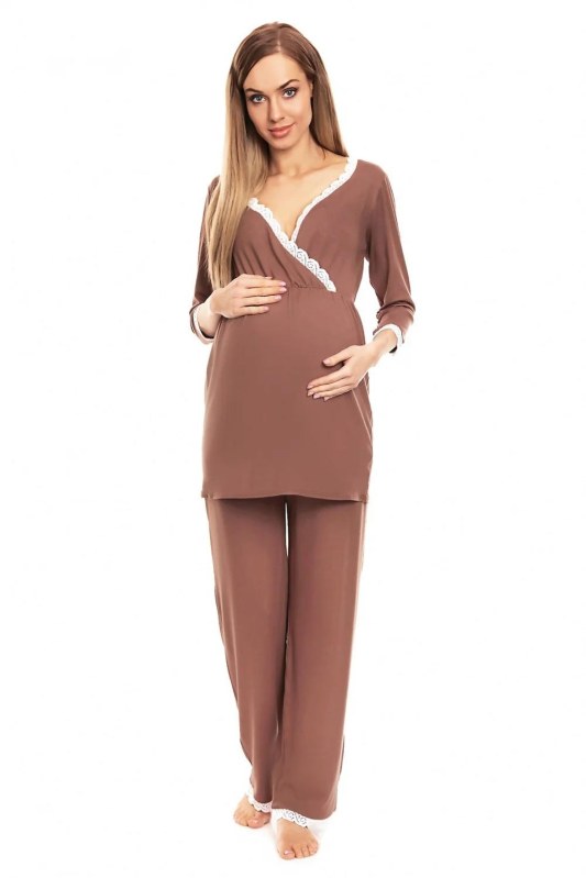 Těhotenská pyžama s&nbsp;krajkou model 132600 PeeKaBoo - Noční prádlo Dámská pyžama