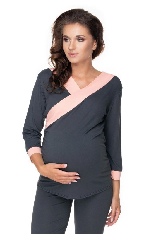 Těhotenská pyžama s žebrovanou strukturou model 141834 PeeKaBoo